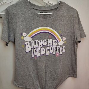 On Fire "Bring Me Iced Coffee" Rainbow Knot T-shirt SZ L